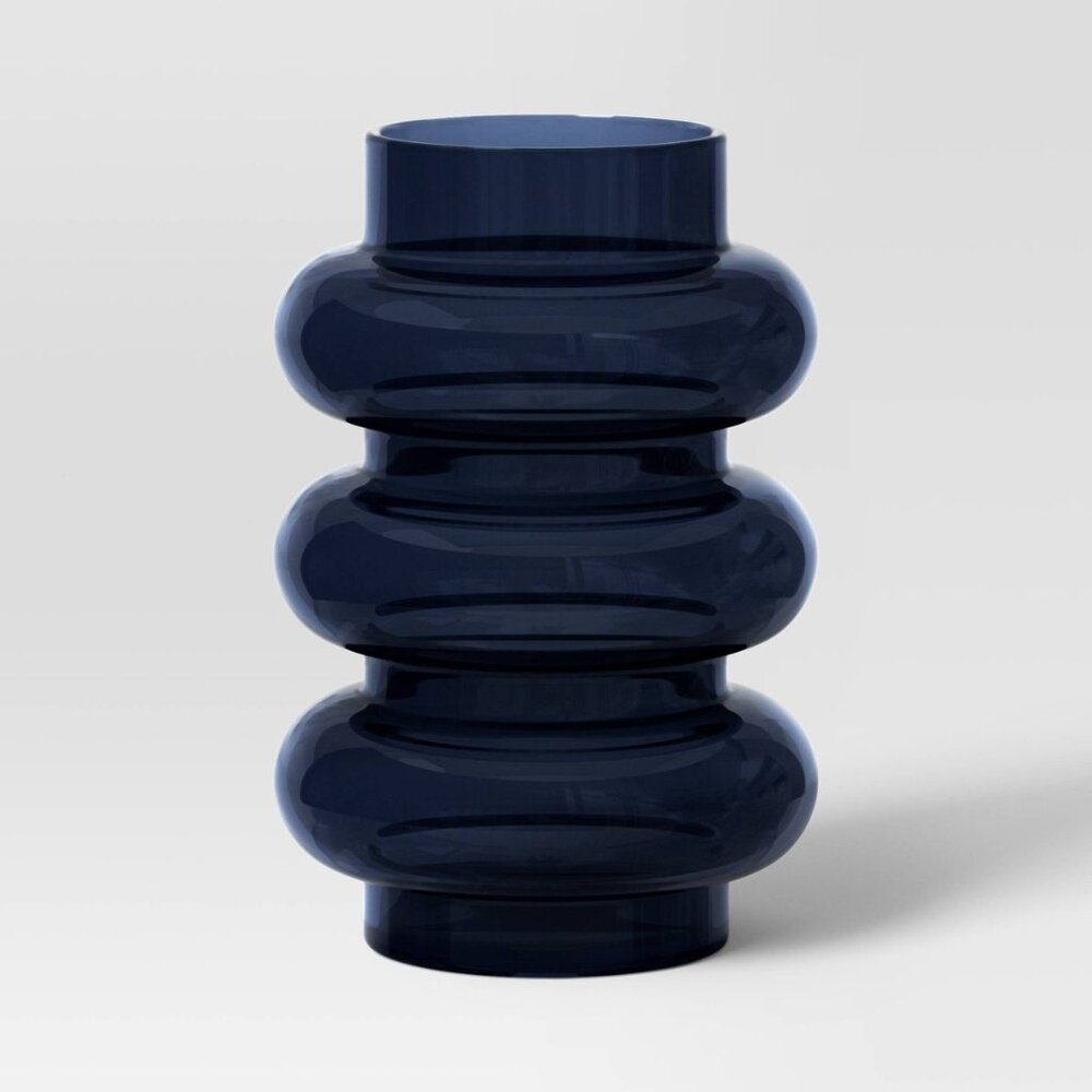 Tall Modern Glass Vase Blue - Threshold Sculptural Decor, Target 2024